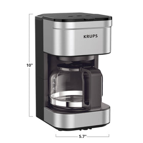 KRUPS Simply Brew stainless steel exterior looks sleek and wipes clean.