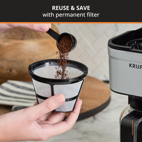 KRUPS Simply Brew top-fill tank enables easy, accurate refilling.