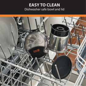 Sleek silver KRUPS grinder design suitable for compact kitchens and small spaces.