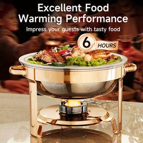 KScocina rose gold chafing dish stand enables quick, stylish serving at gatherings