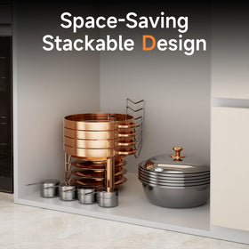 KScocina stacking stand and dishes for compact post-event storage
