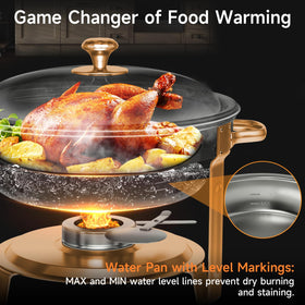 KScocina chafing dish water basin maintains optimal heat level