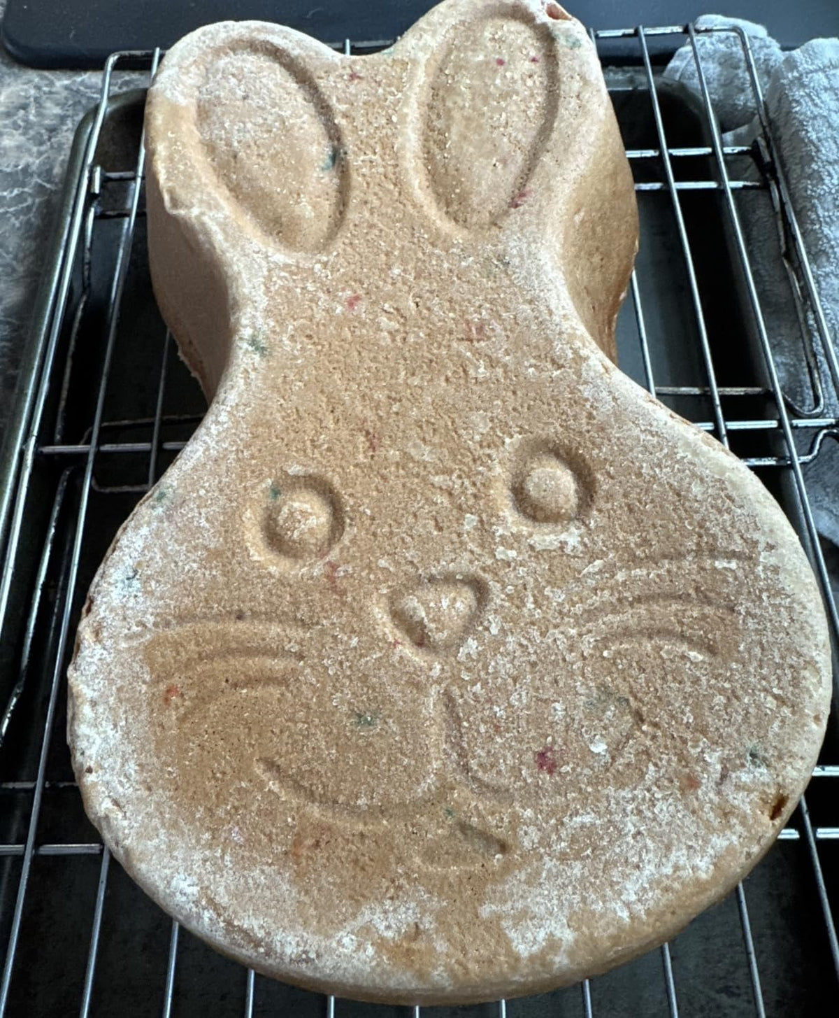 Ksdhotware bunny pan in use to create festive Easter treats
