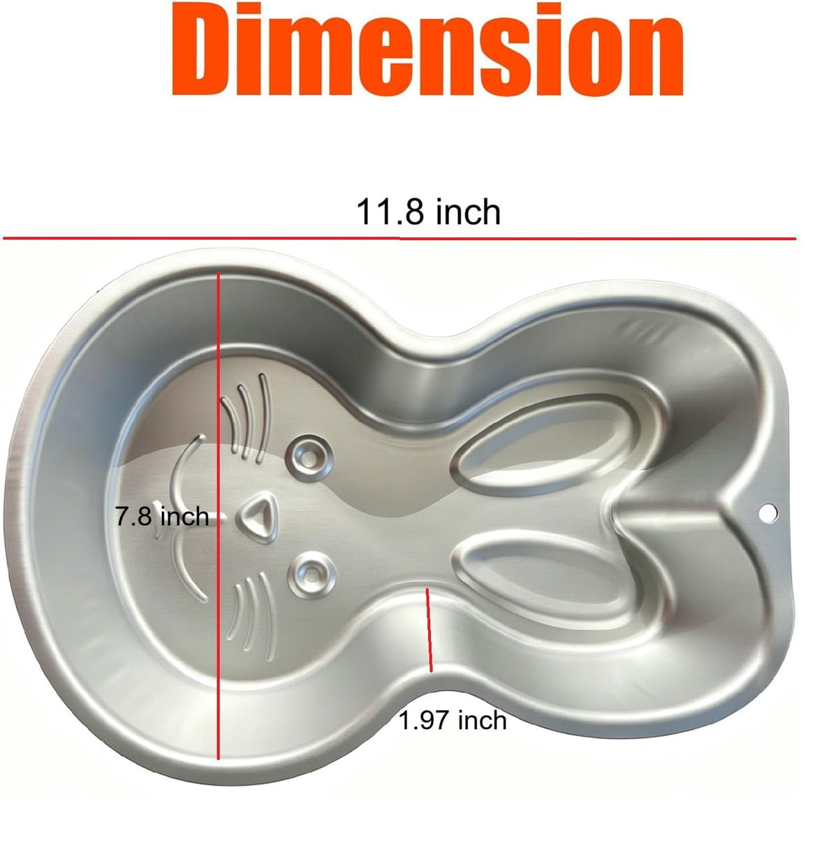 Ksdhotware aluminum bunny cake pan side view showing durable construction for even baking