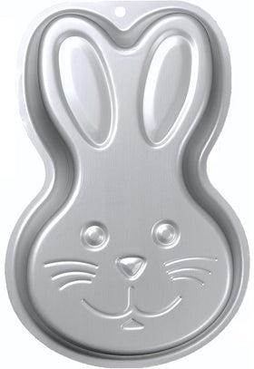 Ksdhotware aluminum bunny-shaped cake pan top view for Easter cake and easy release