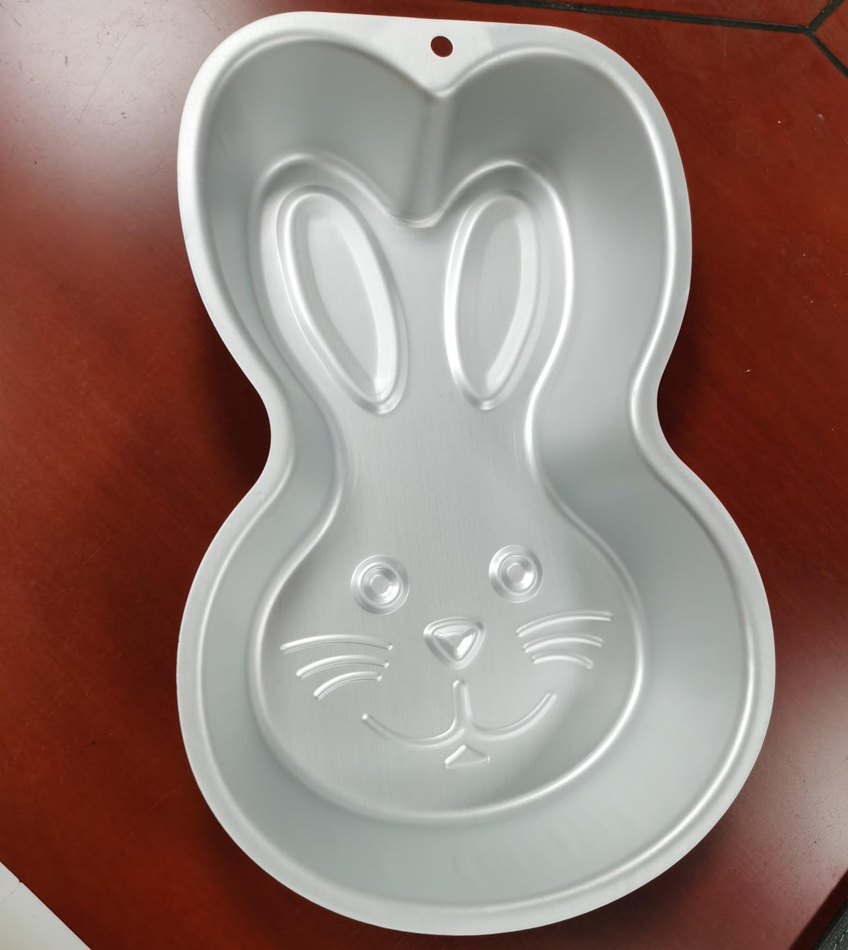 Ksdhotware bunny mold close-up highlighting smooth anodized surface for easy release