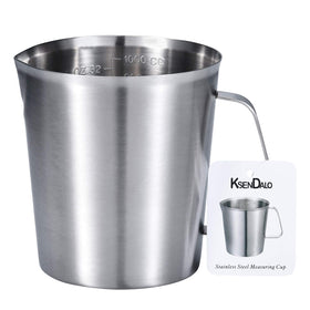 KSENDALO 32oz pitcher pour for smooth pouring and measured portions in coffee and cooking.