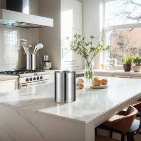 Heavy-base KSENDALO counter utensil organizer prevents tipping during cooking