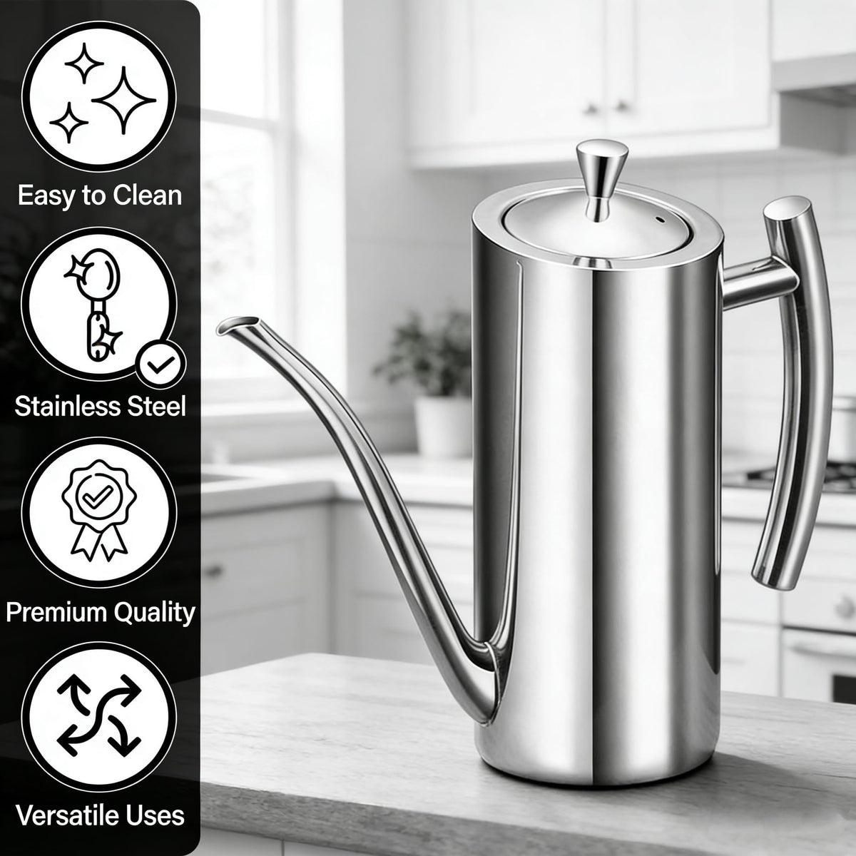 KSENDALO leakproof design keeps countertops clean during meal prep