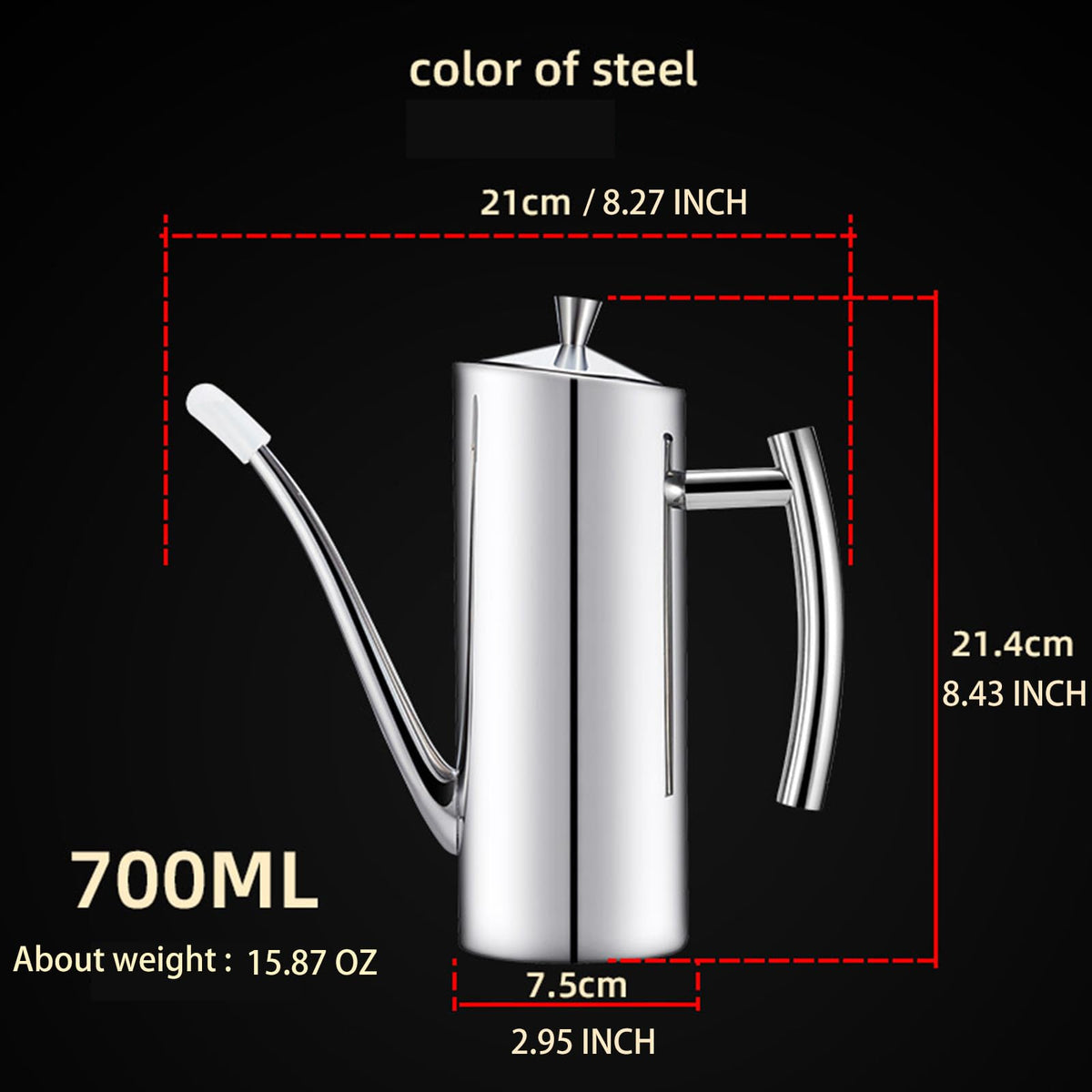 KSENDALO long-narrow-spout bottle enables controlled oil flow during cooking