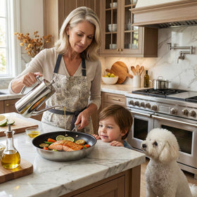 KSENDALO mirror-polished finish adds chic kitchen decor and storage