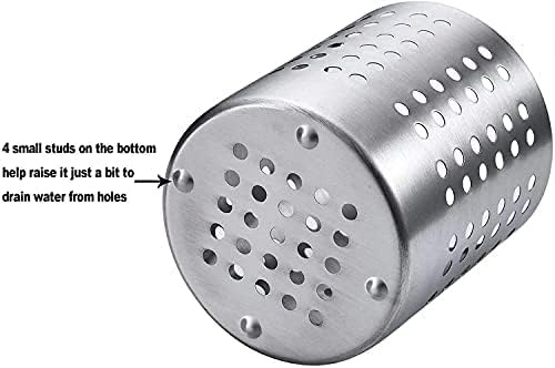 KSENDALO silver finish utensil holder keeps tools handy while adding style to the kitchen.