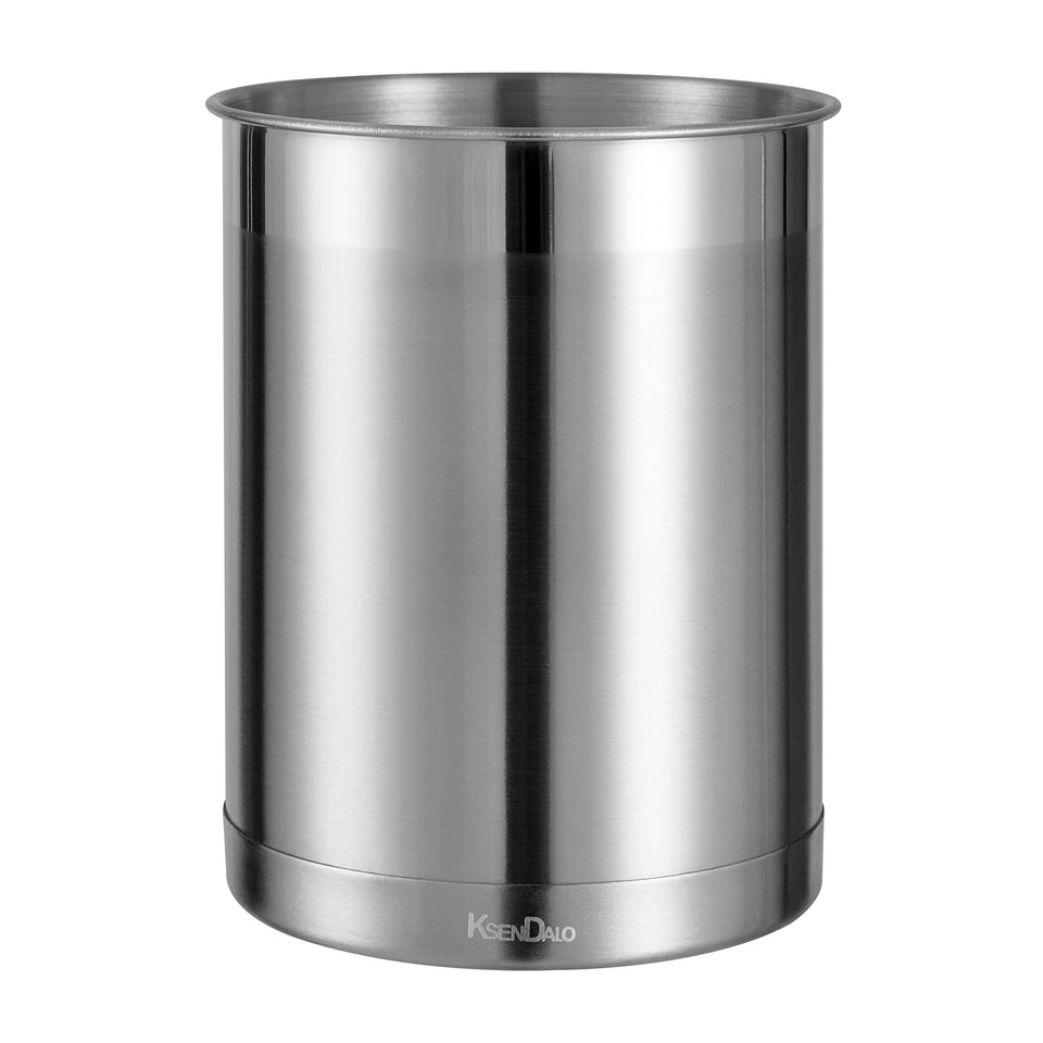 KSENDALO stainless steel utensil holder with 5 inch diameter keeps utensils organized on the counter