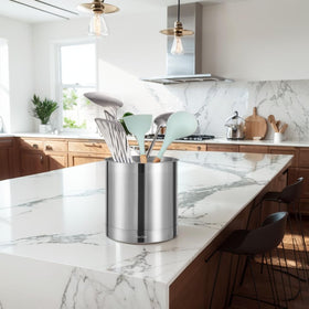 KSENDALO stainless steel utensil caddy stores spoons and spatulas neatly.