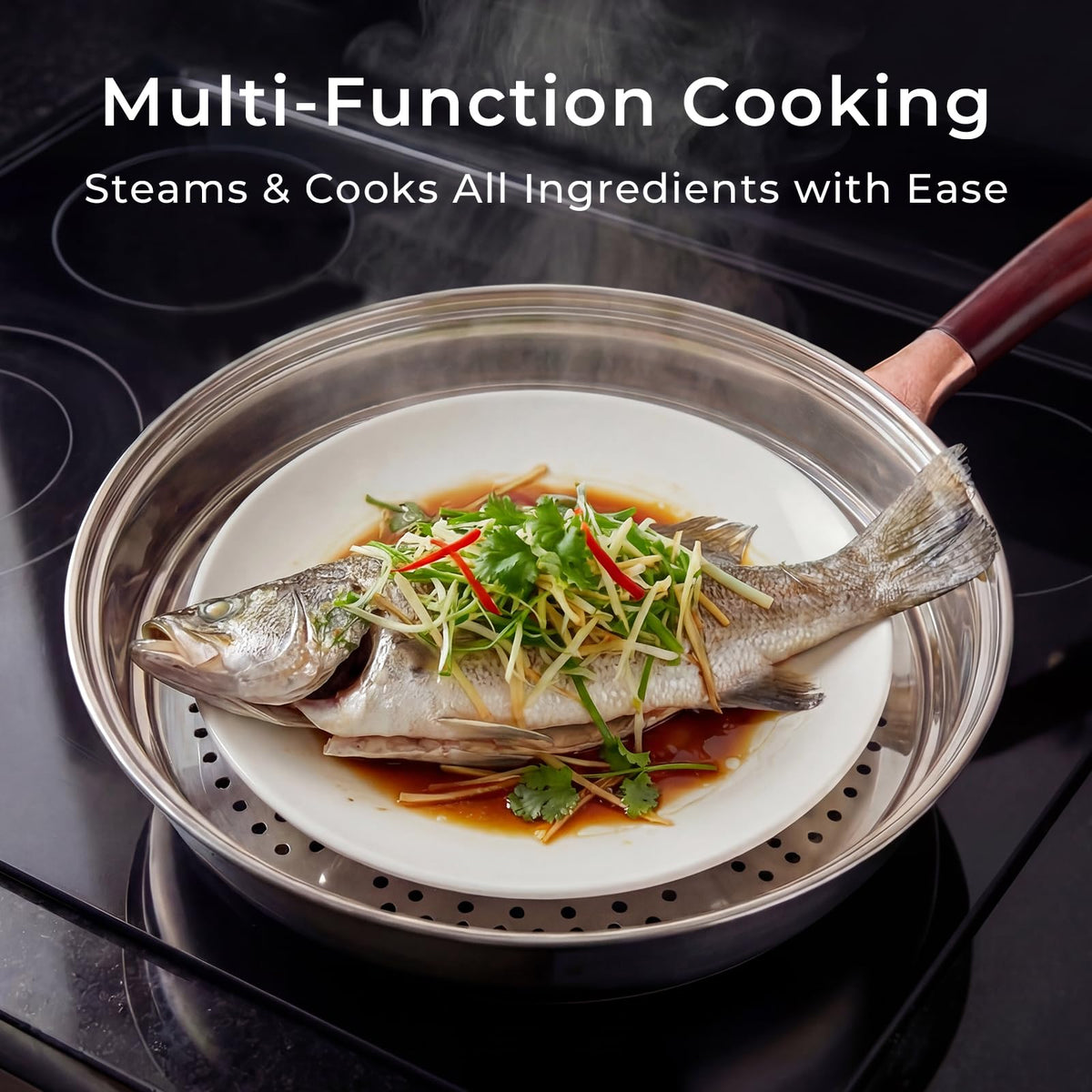 Kseroo all purpose wok interior for frying and steaming