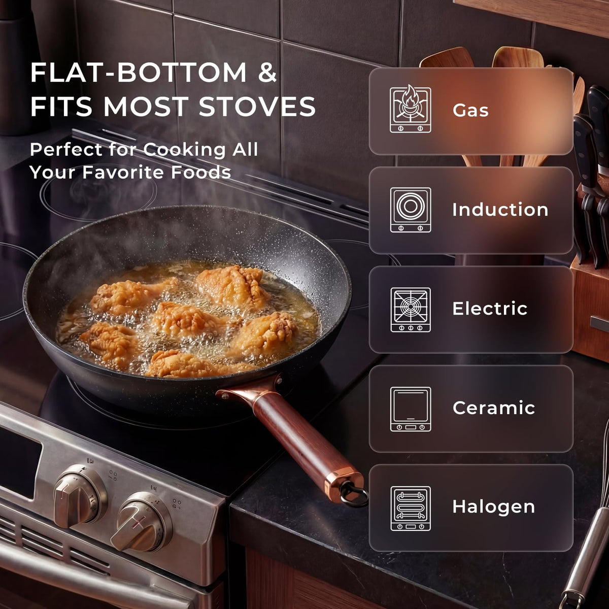Kseroo fast heating base for efficient stir frying
