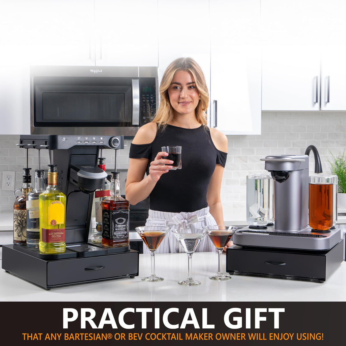 Designed by Ksestor with a clean, professional home bar display.