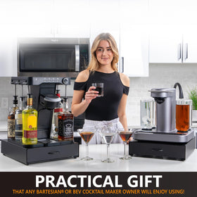 Designed by Ksestor with a clean, professional home bar display.