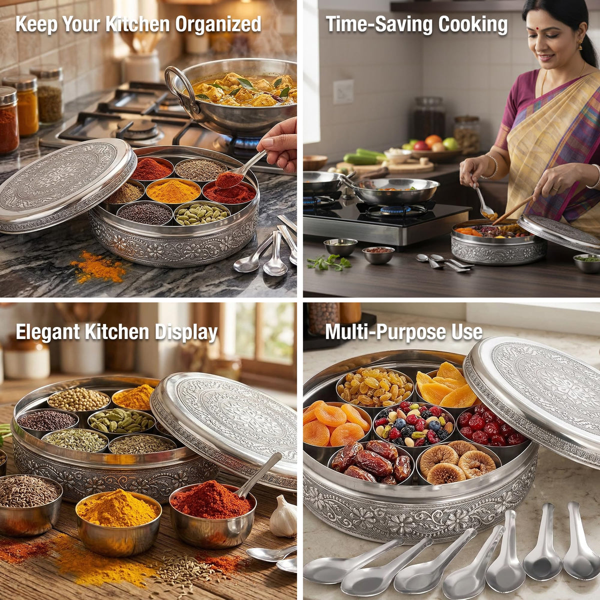 KSJONE seven-container spice box keeps flavors close at hand.