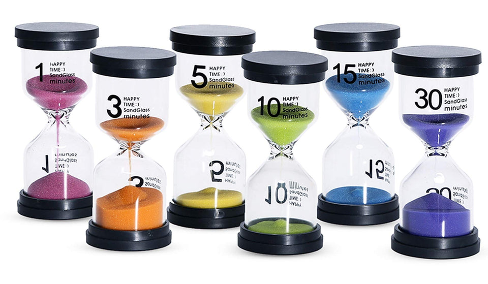 KSM UP sand timer 1 minute; promotes quick task focus for kids.