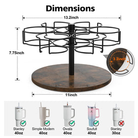 Kssiaz six-slot cup holder neatly organizes six cups.