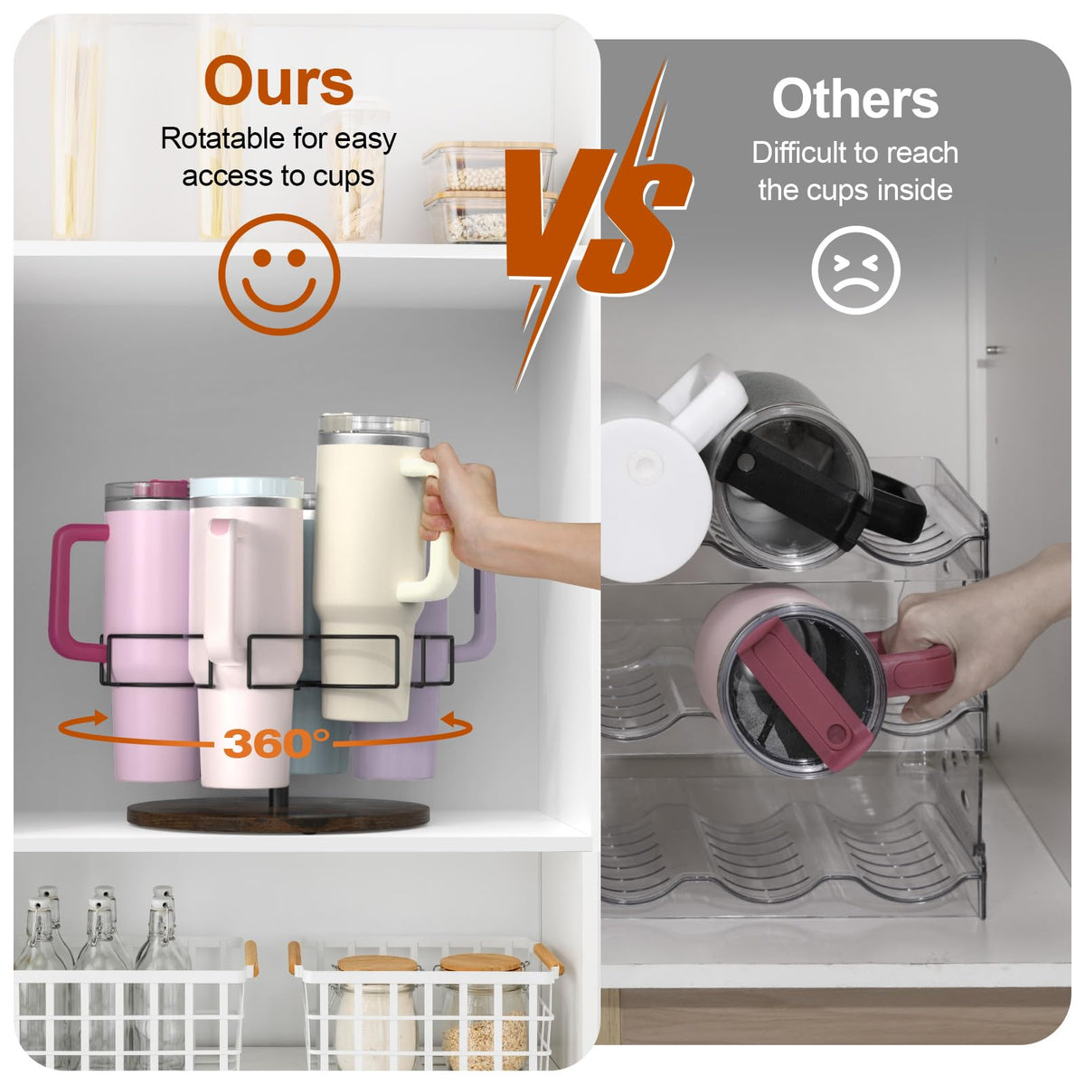 Kssiaz non-slip pads secure the organizer on countertops.
