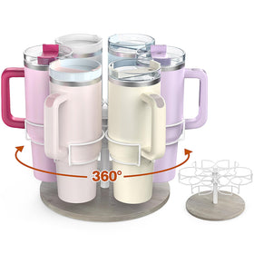 Kssiaz rotating-stanley-cup-organizer-base enables quick access to 40 oz tumblers.