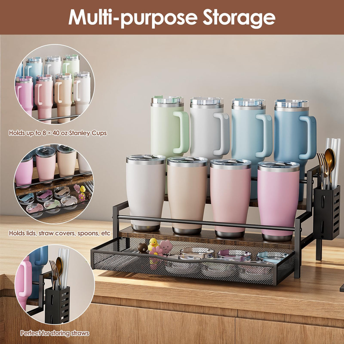 Kssiaz side box stores cup accessories and small items
