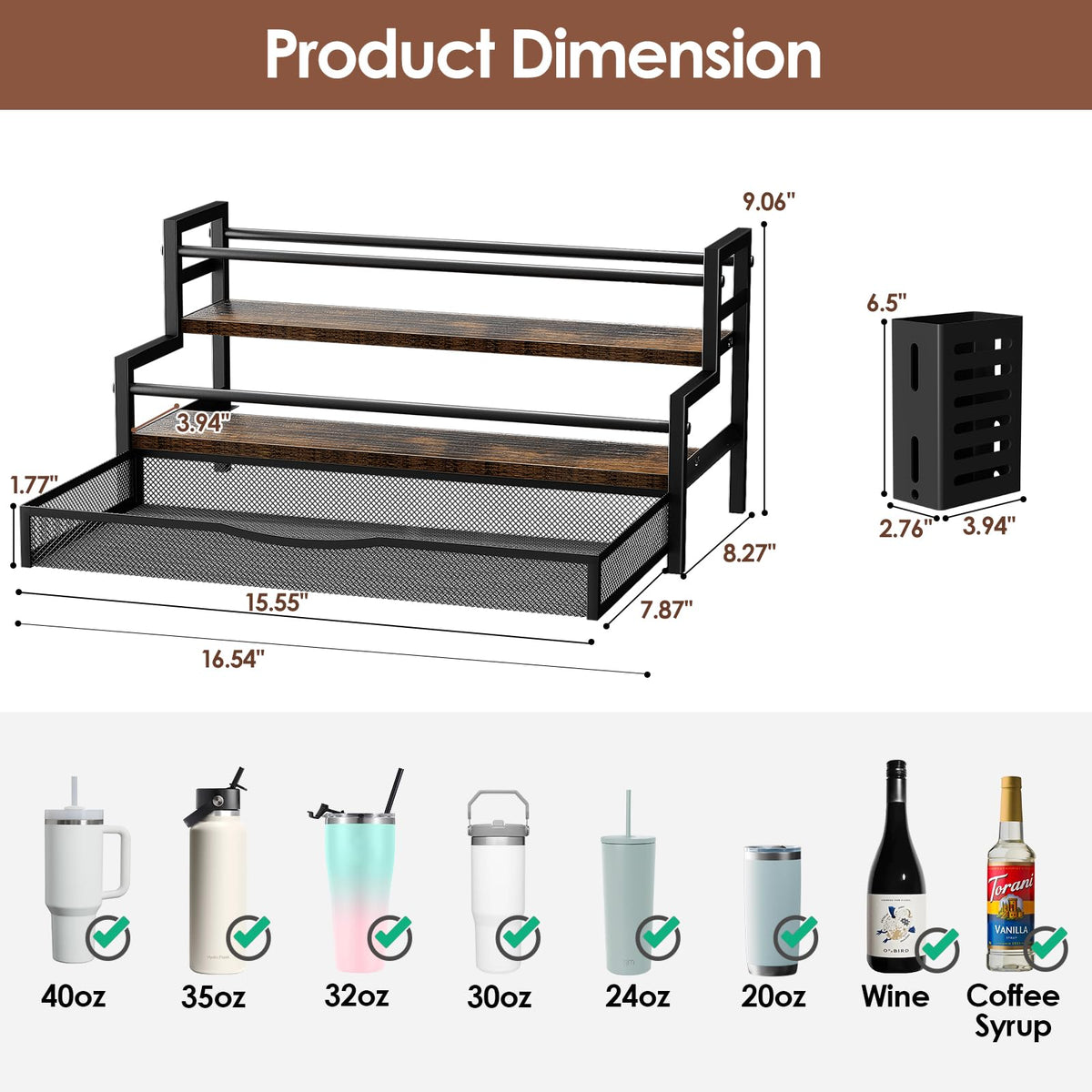 Kssiaz two-tier design showcases easy access to each cup