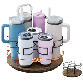 Kssiaz water bottle organizer with rotating cup holder for quick access