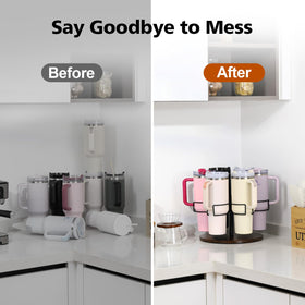 Kssiaz wooden base and carbon steel holder provide sturdy support for tumblers.