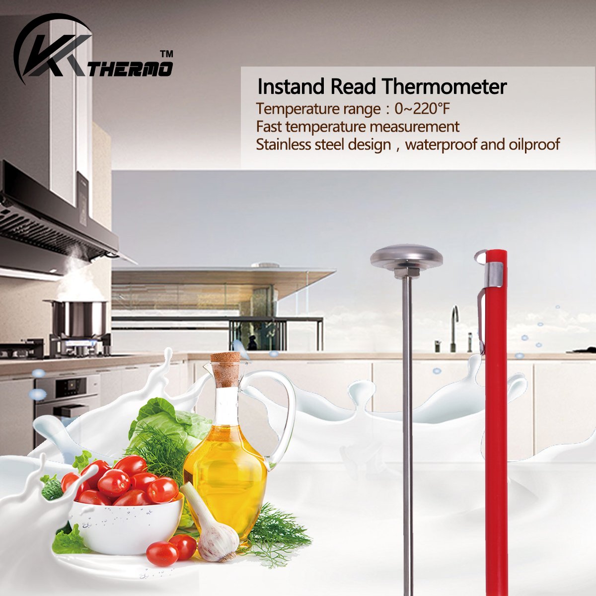 KT THERMO color-partitioned dial helps you read temperatures at a glance.