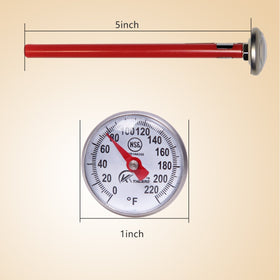 KT THERMO measures 0 to 220°F for meat, coffee, and dairy prep.