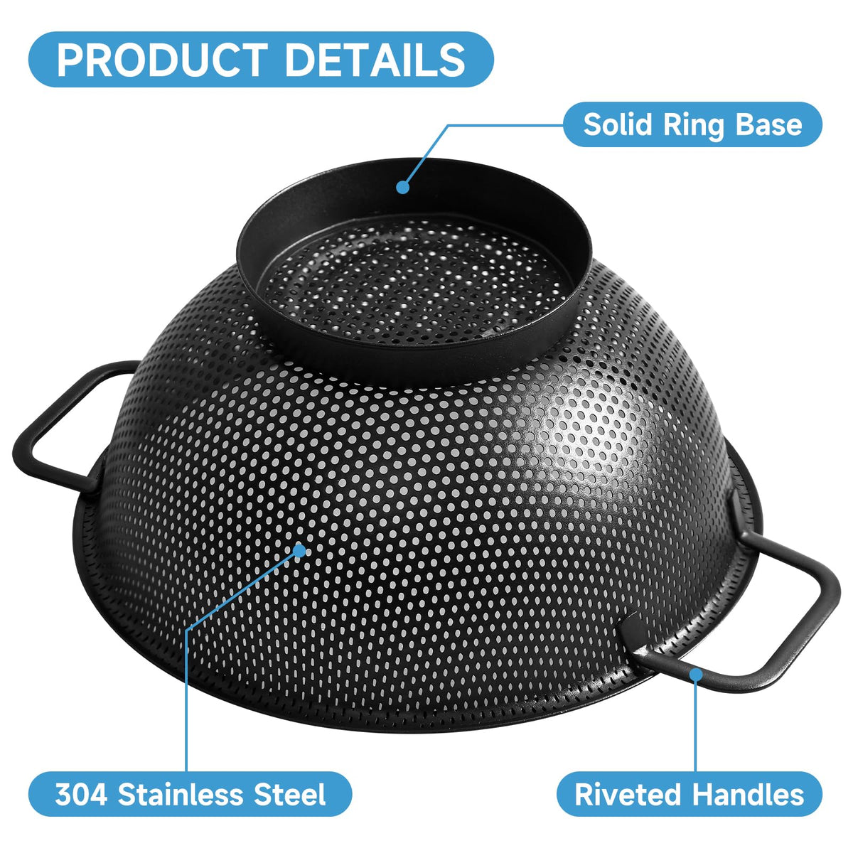 Kteniy colander smooth edges emphasize easy cleaning and odor resistance