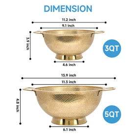 kteniy gold strainer durable stainless steel construction resists rust