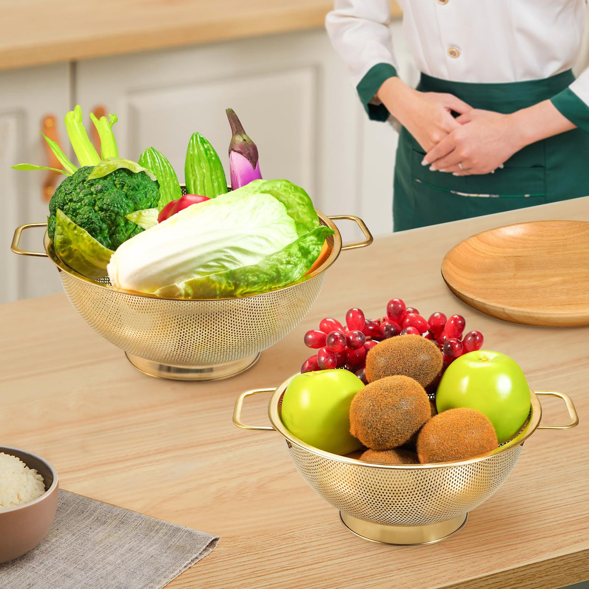 kteniy gold strainer smooth edges protect hands during use