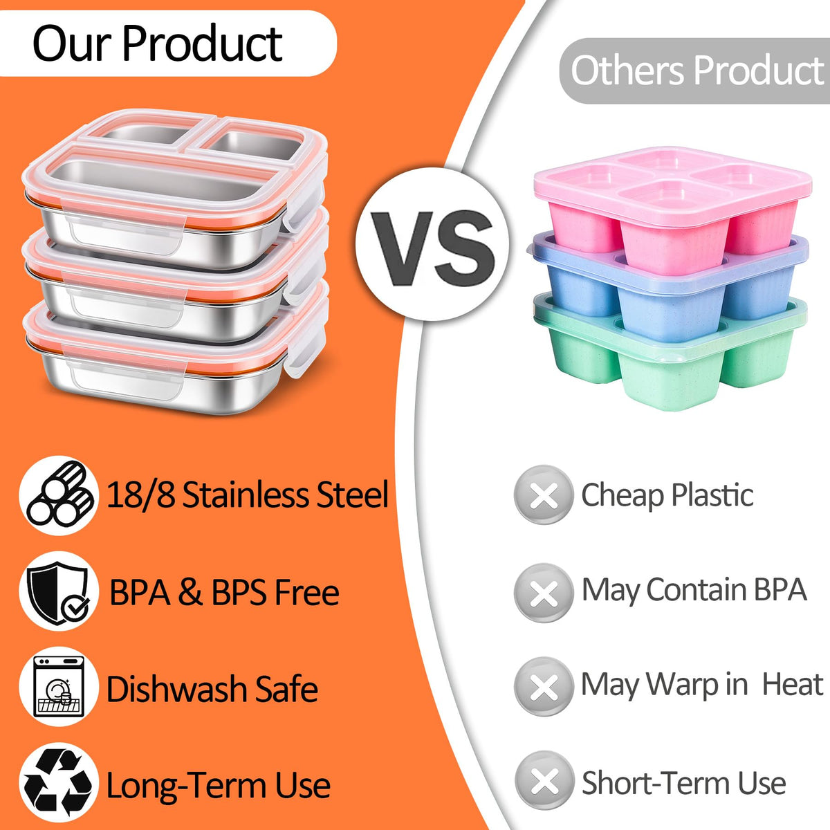 KTKUDY portable snack container for picnics supports convenient outdoor lunches.