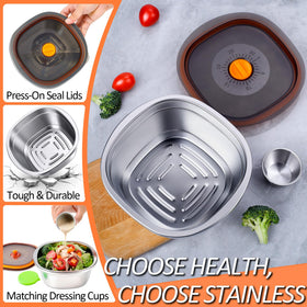 KTKUDY separate stainless dressing cup keeps salads crisp until serving