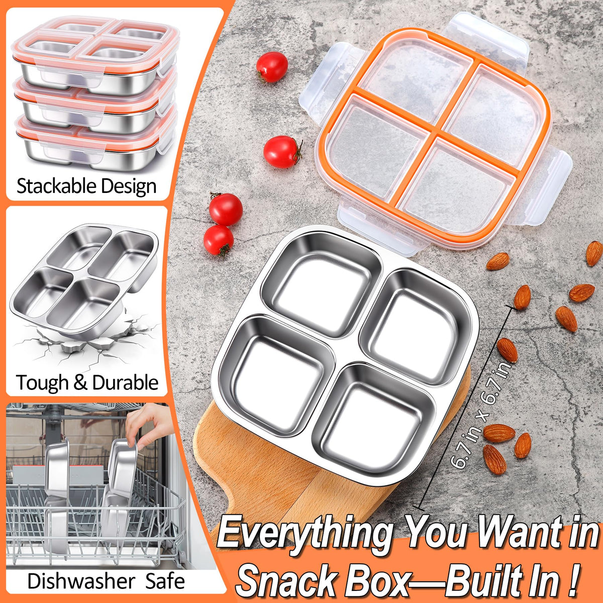 KTKUDY snack containers in use for kids' lunches at daycare