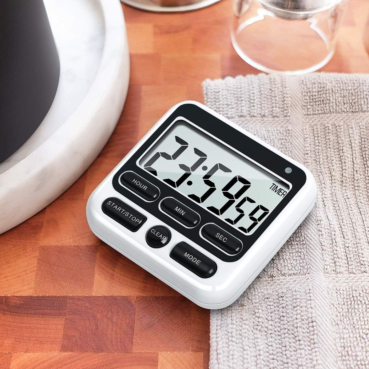 KTKUDY kitchen timer with multiple mounting options for flexible placement