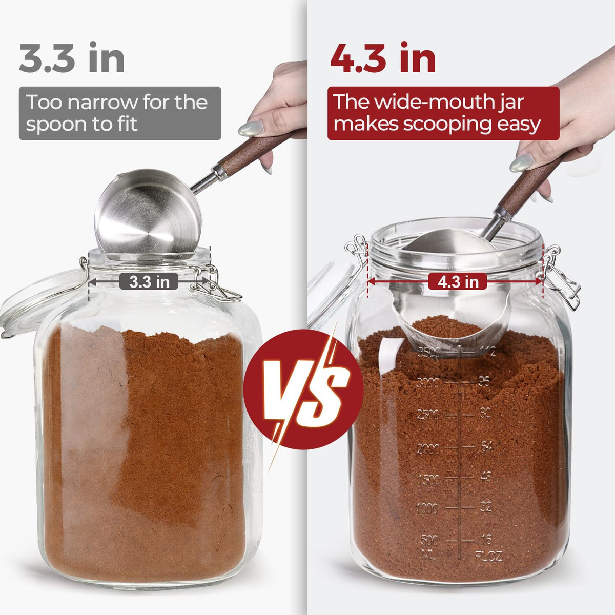 KTMAMA airtight seal with locking clips preserves dry goods freshness.