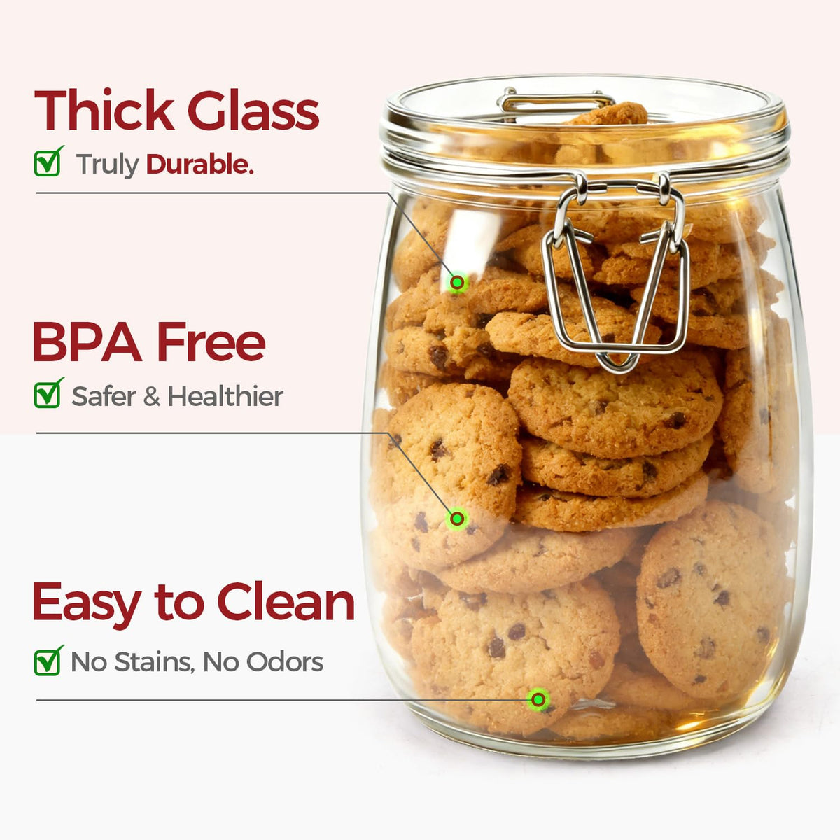 KTMAMA dishwasher-safe glass jar supports quick cleanup after cooking and baking.