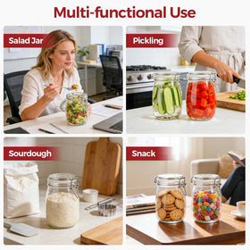 KTMAMA transparent jar for nuts and dry goods, easy to clean.