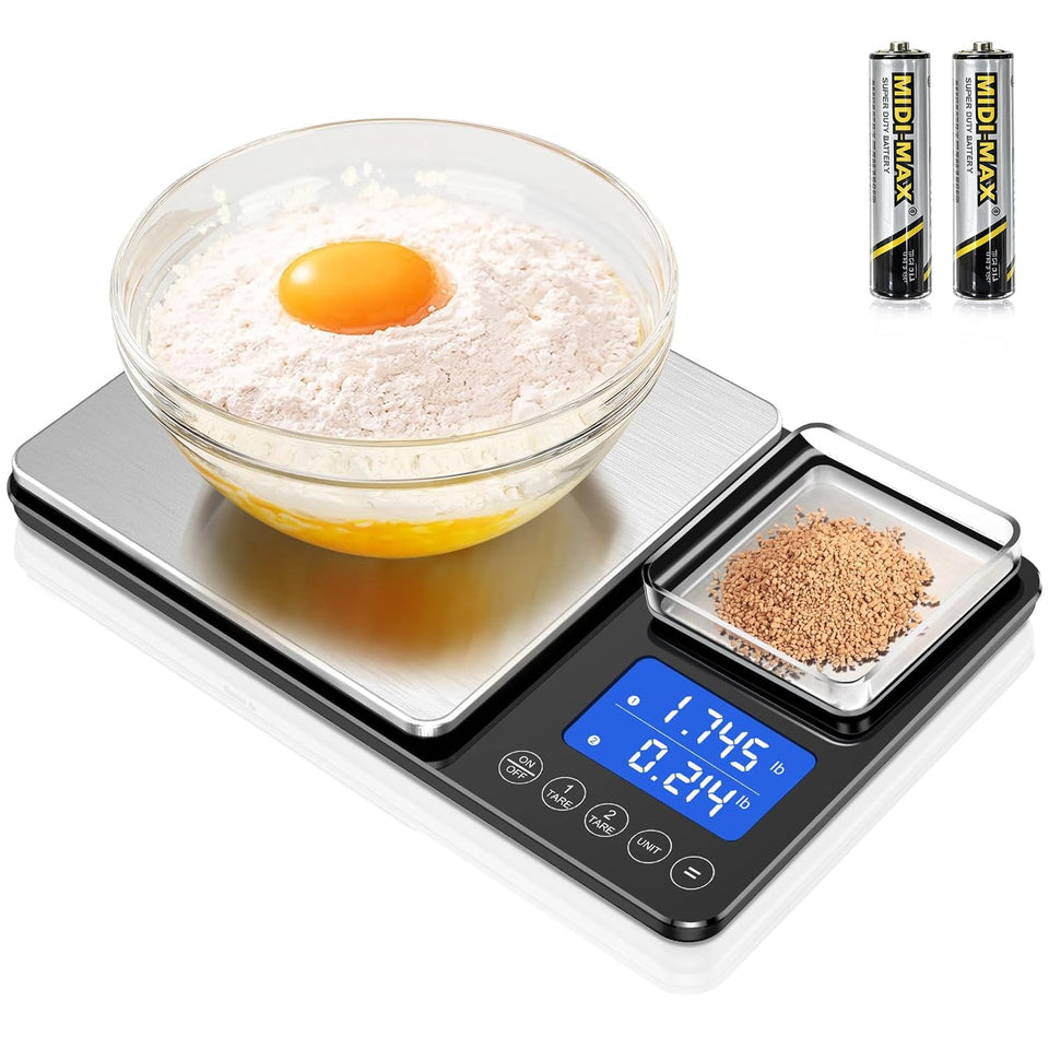 KUAIVO dual-platform scale front view with bright display for precise baking.
