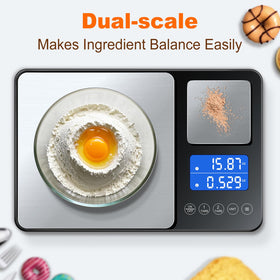 KUAIVO large-capacity platform shows 33lb capacity for bulk ingredients.