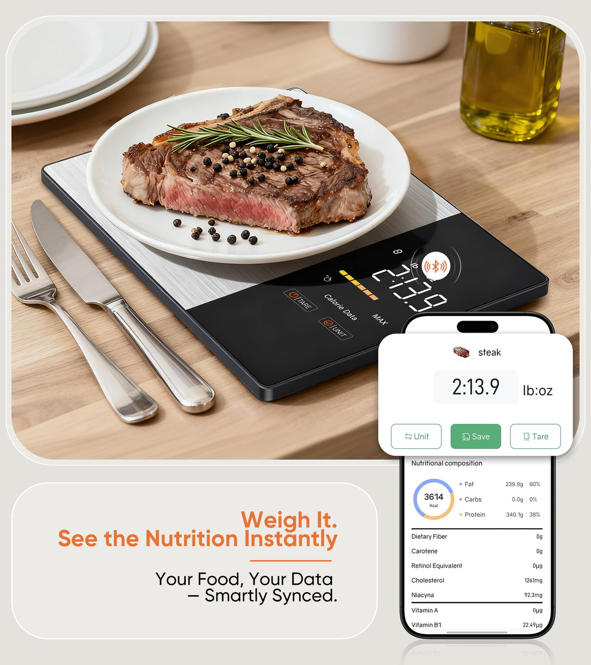KUAIVO precision weighing from 2g to 5000g in 1g increments.