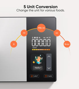 KUAIVO compact scale displays key metrics at a glance on the TFT screen.