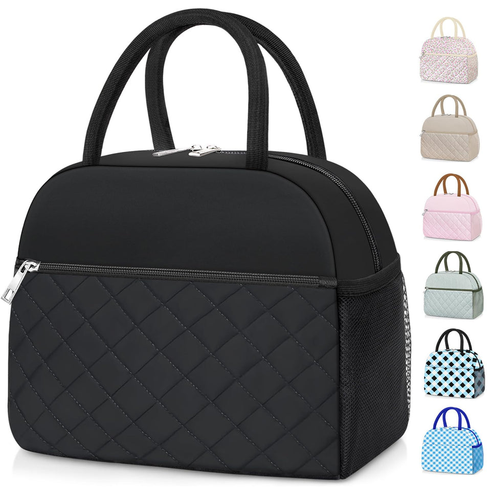 KUBYA lunch bag black top view showing compact insulated design.
