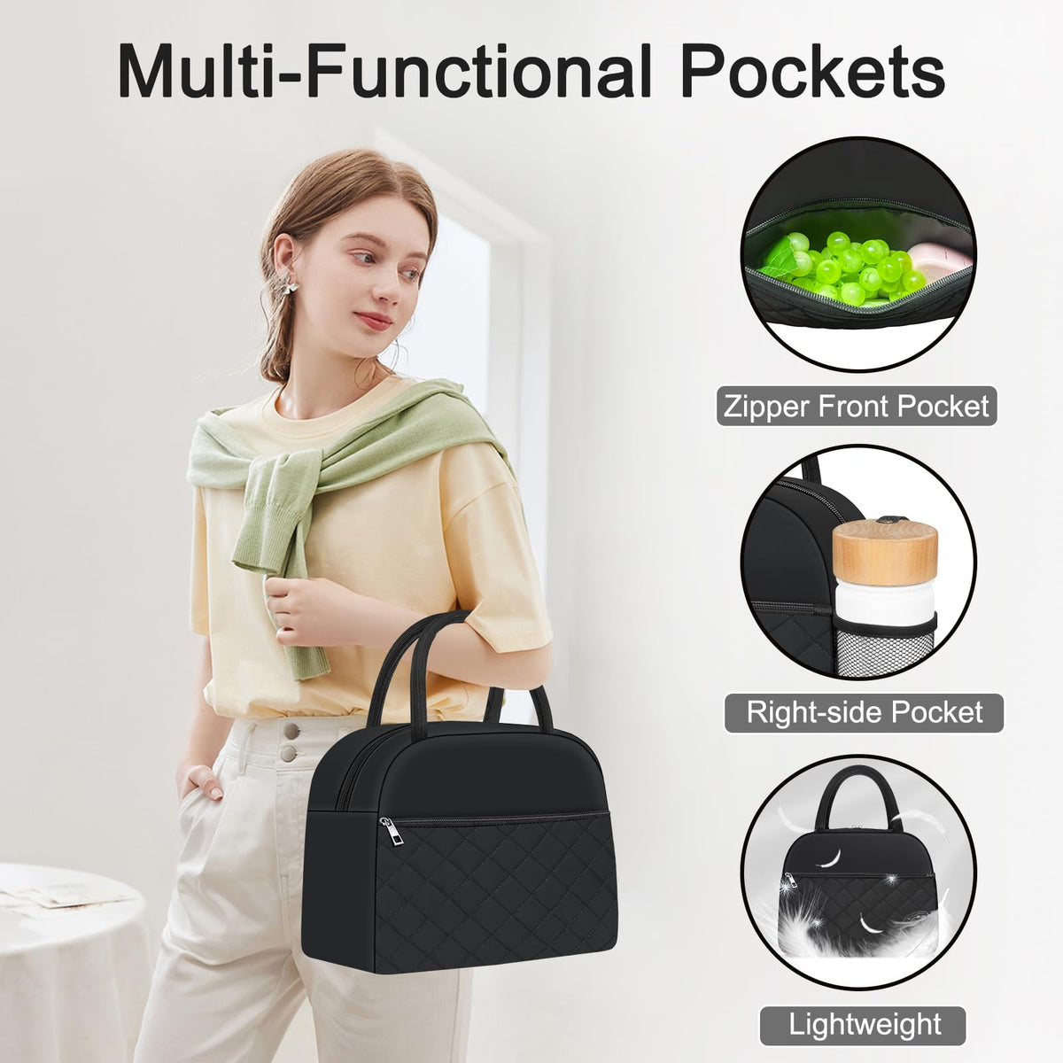 KUBYA lunch bag insulation layer keeps food warm for hours.