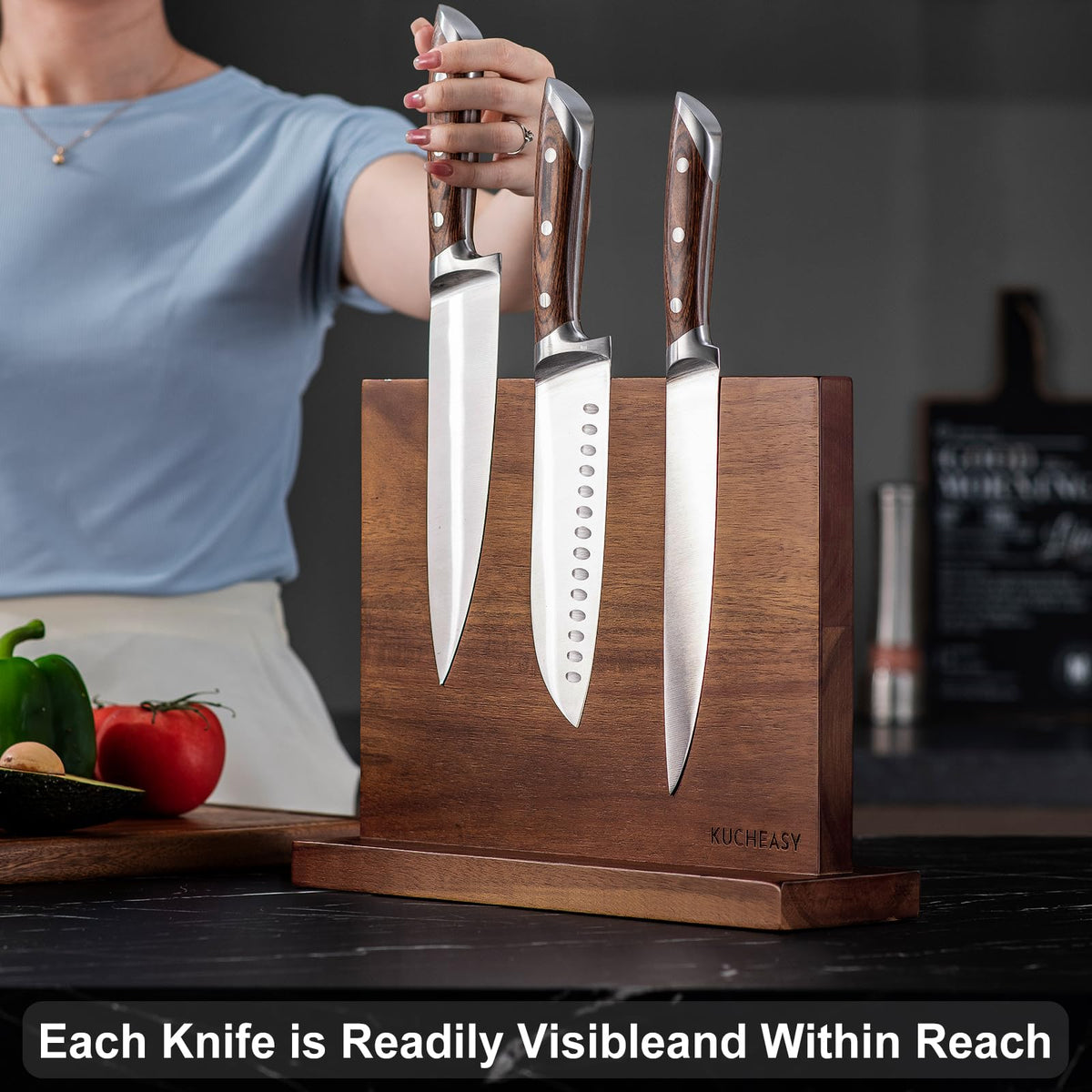 KUCHEASY no-installation knife block ready to use straight from the box